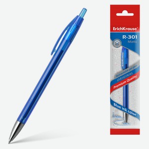 Ручка гелевая автоматическая Erichkrause r-301 original gel matic цвет чернил синий