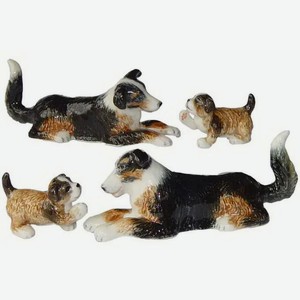 Набор фарфоровых фигурок KLIMA  Собака и щенок , 4шт, 7см (Франция)