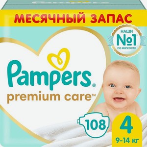 Подгузники Pampers Premium Care 4 9-14кг 108шт