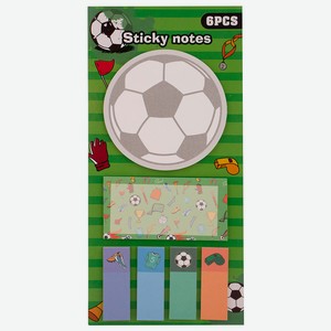 Бумага для заметок с липким слоем и набор узких закладок Футбол
