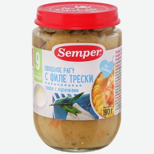 Пюре овощное рагу с филе трески 0.19 кг Semper