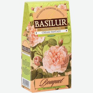 Чай Basilur Кремовая фантазия зелёный с ароматами клубники и ванили, 25х1,5г