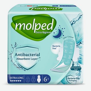 Антибактериальные прокладки Molped Antibac Extra Long 6 шт