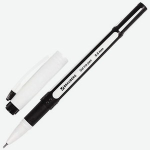 Ручка гелевая BRAUBERG Contact корпус черный игольчатый пишущий узел 05мм рездерж141185черн