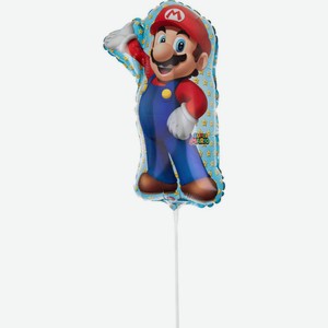 Шар-фигура надувной Super Mario на палочке, 55×83 см