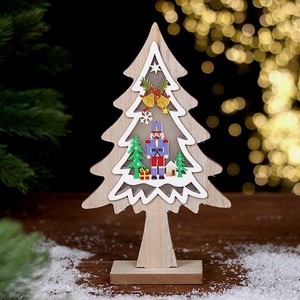 Новогодний декор Sima-Land с подсветкой «Ёлка и щелкунчик» 13×4.5×22 см
