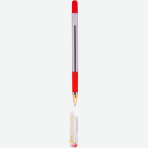 Ручка шариковая munhwa mc gold красная 0,5мм грип штрих-код, цвет чернил красный