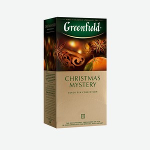 Чай черный Christmas Mystery (Кристал Мистери) в пакетиках 25*1,5г ТМ Greenfield (Гринфилд)