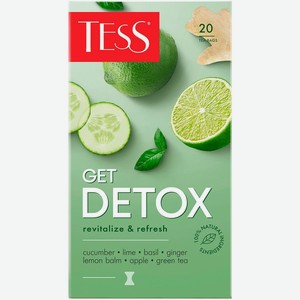 Чай зеленый Tess Get Detox Revitalize & Refresh в пакетиках, 20 шт