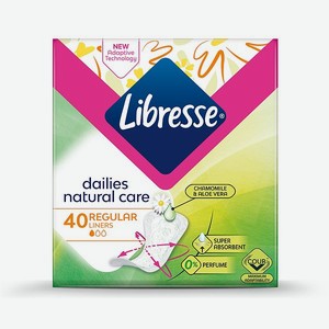 Гигиенические прокладки LIBRESSE Natural Care Pantyliners Normal 40