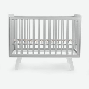 Детская кроватка Sweet Baby прямоугольная, продольный маятник (серый, белый)