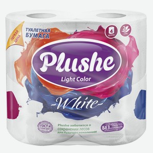 Туалетная бумага 4 шт Plushe двухслойная Color Light м/уп