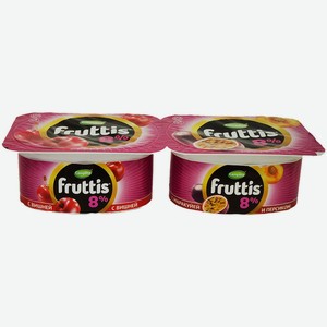 Продукт йогуртный 115 г Fruttis Суперэкстра Вишня-Персик-Маракуйя 8% п/стакан