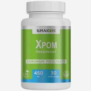 БАД БИАКОН Хром пиколинат активизация углеводно-жирового метаболизма 30 таблеток