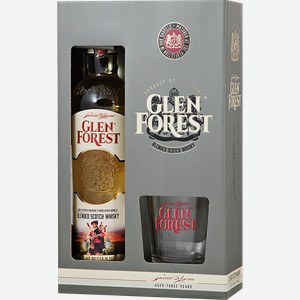 Виски Глен Форест 40% 0,7л п/у + 2 бокала /Великобритания/