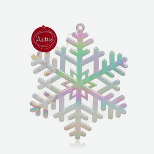 Подвесное украшение Artus Новый Год Снежинка-елочка радужный