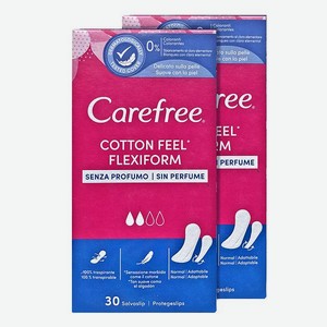 Прокладки гигиенические Carefree ежедневные 30 шт х 2 упаковки Feel Flexiform танга