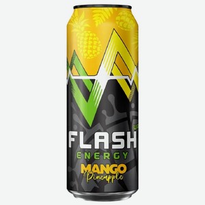 Напиток 450мл Flash Up Energy Mango Pineapple безалкогольный ж/б