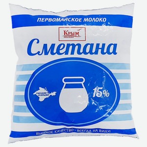 Сметана 400 г Первомайское молоко 15% п/эт