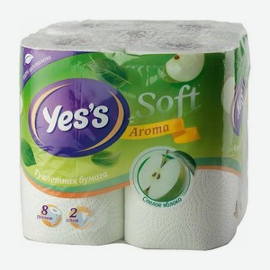 Туалетная бумага Yes s Soft Aroma Спелое Яблоко двухслойная