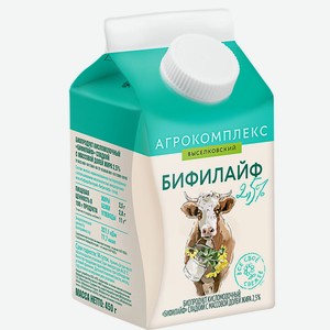 Биопродукт 450 г Агрокомплекс кисломолочный Бифилайф слад 2,5% пюр-пак