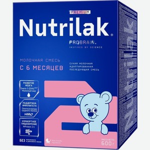 Смесь сухая Nutrilak Premium+2 молочная адаптированная последующая с 6 месяцев