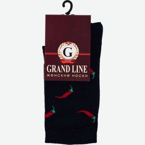 Носки женские Grand Line Перцы чили цвет: тёмно-синий/красный, 35-37 р-р