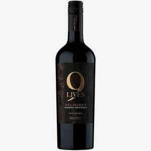 Вино 9 Lives Делириус Каберне Совиньон красное сухое 13,5 % алк., Чили, 0,75 л