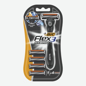 Станок для бритья Bic FLEX & Easy 3 лезвия 4 сменные кассеты, мужской, 1 шт