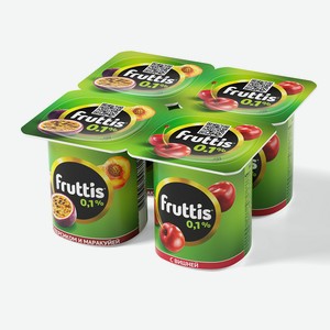 Продукт йогуртный Fruttis Персик-маракуйя-вишня 0.1%, 110 г