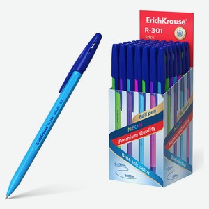 Ручка шариковая ErichKrause Stick Neon R-301 0.7 мм синяя, 1 шт