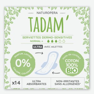 Прокладки Tadam Dermo-Sensitives Normal+Ultra, 14шт Франция