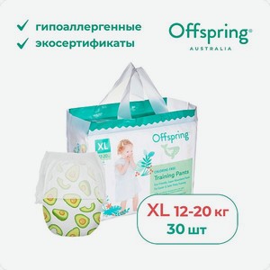 Трусики-подгузники Offspring XL 12-20 кг 30 шт расцветка Авокадо