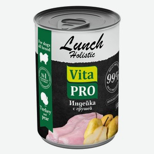 Корм консервированный для собак Vita Pro Lunch индейка с грушей, 400 г