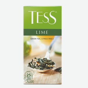 Чай «TESS» Lime, цедра цитрусовых, лайм зеленый, 25 пакетиков