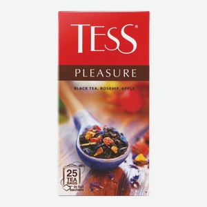Чай «TESS» Pleasure, шиповник-яблоко, черный, 25 пакетиков