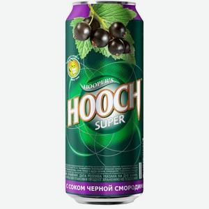 Напиток слабоалкогольный Hooch Супер со вкусом черной смородины газированный 7.2% 0.45л