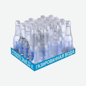 Вода питьевая Vorgol газированная артезианская в стекле 24 шт. по 0.33 л.