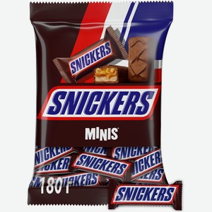 Snickers Minis шоколадные конфеты с карамелью, арахисом и нугой, 180г