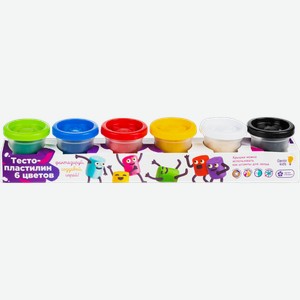 Набор для лепки Genio Kids Тесто-пластилин TA1009 6 цветов 300г 5.5*5.5*33см