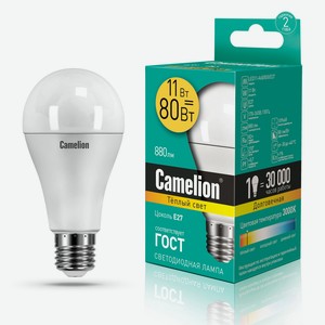 Лампа эл светодиодная Camelion LED11-A60/830/E27 11Вт 220В