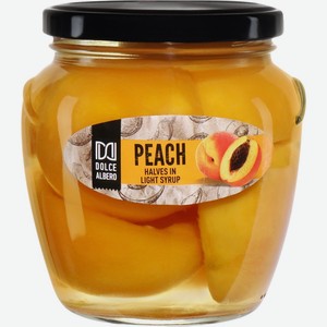 Персики DOLCE ALBERO половинки в сиропе, Китай, 580 мл