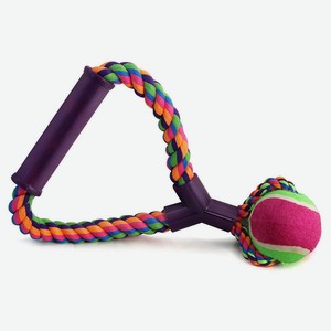 Игрушка для собак Triol Верёвка с ручкой мяч, d65х250 мм