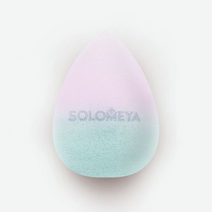 Спонж SOLOMEYA косметический для макияжа меняющий цвет Blue-pink в упаковке-яйцо