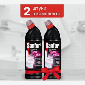 Средство чистящее для унитаза Sanfor Ультра сила гель 1 л 2 шт