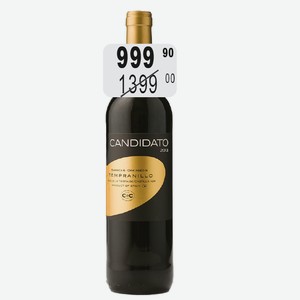 Вино Кандидато Темпранильо крас.сух. 13% 0,75л выдерж. 6 мес. в дубе