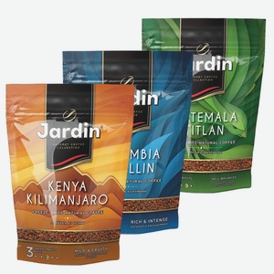 Кофе «JARDIN» растворимый: Colombia Medellin, Kenya Kilimanjaro, Guatemala Atitlan; 75 г
