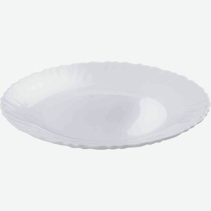 Тарелка обеденная с углублением опаловое стекло цвет: белый, 19,5 см