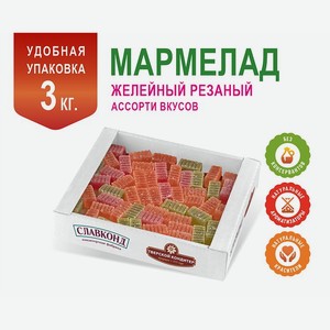 Мармелад желейный Ассорти 3 кг Тверской кондитер в форме кубиков
