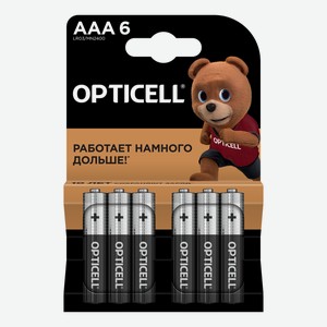 Батарейки Opticell Basic AAA, 6шт Китай